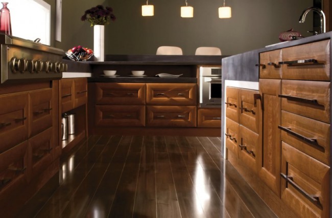 TKSI cabinets medium color wood