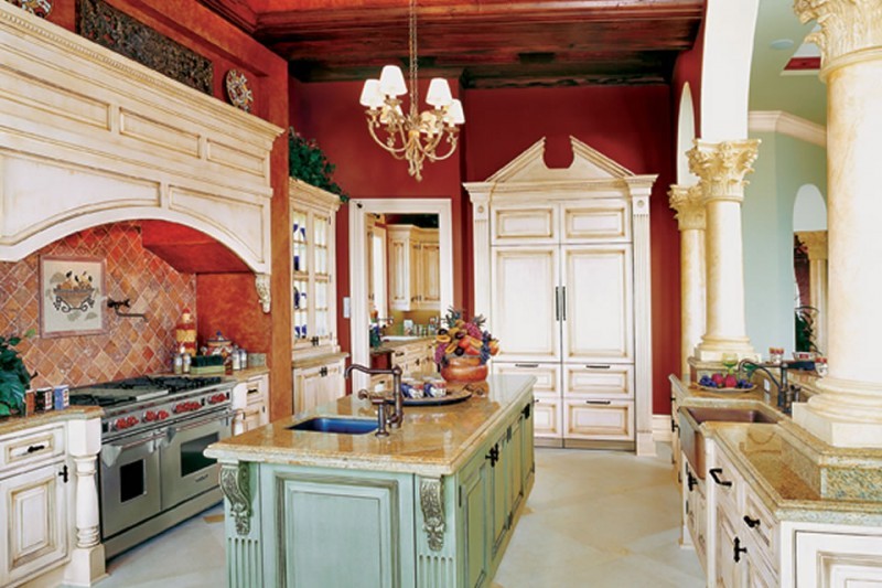 TKSI traditional kitchen portfolio red walls