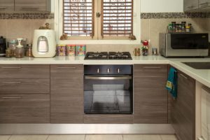 Slap panel cabinets for contemporary kitchen