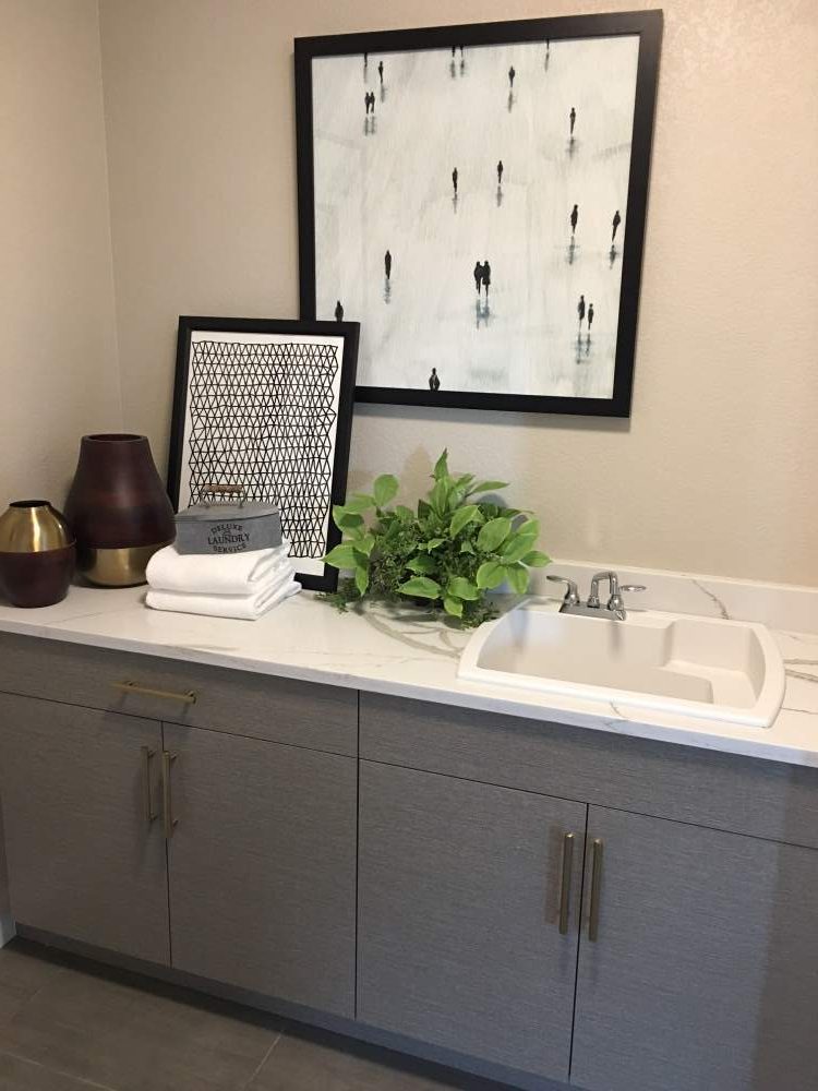 White and gray bathroom design