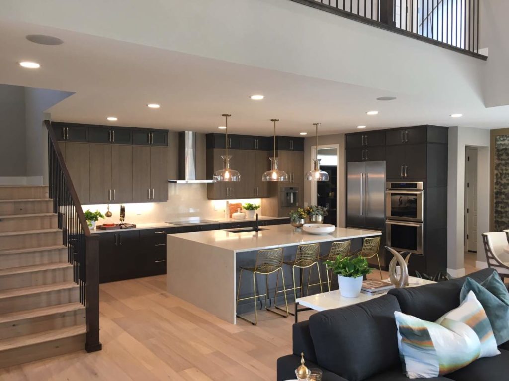 Contemporary kitchen design featuring sleek cabinets and modern appliances, showcasing affordability and style