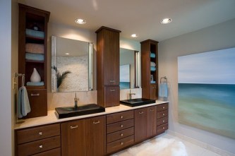 Modern bathroom featuring durable Bath Cabinets with sleek finishes, moisture-resistant materials, and stylish storage design